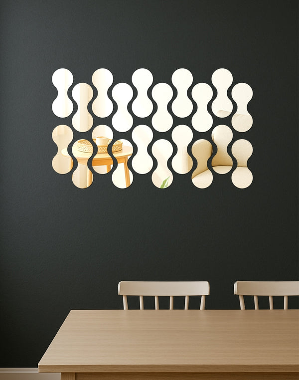Infinity Loop Silver Acrylic Mirror Stickers – Set of 20 Decorative Wall Stickers