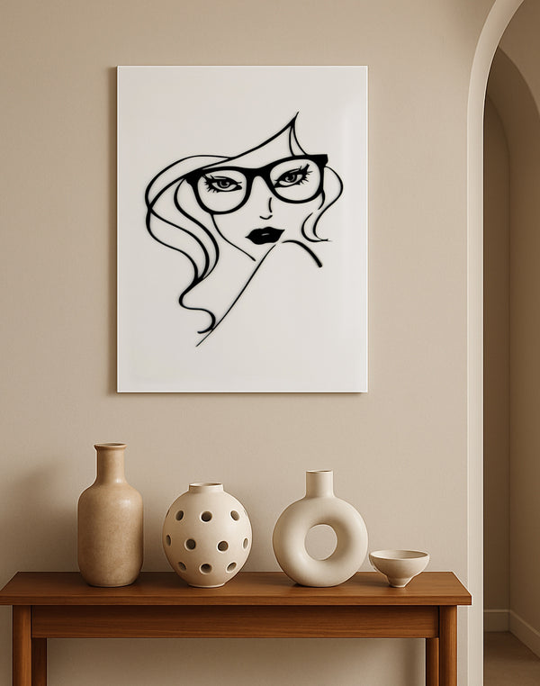 Poised Glance – Modern Muse Line Art Panel
