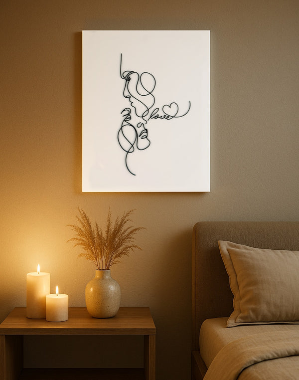Lines of Love – Minimalist Couple Wall Art Panel