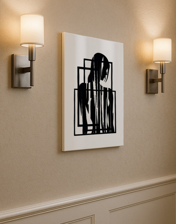 Contained Grace – Geometric Silhouette Panel