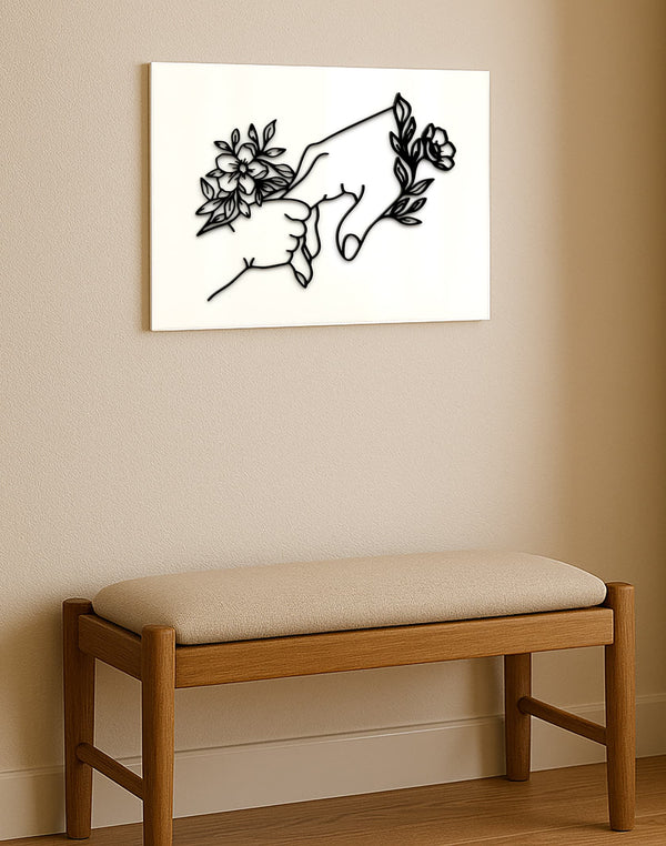 Rooted in You – Mother & Child Holding Hands with Floral Detail