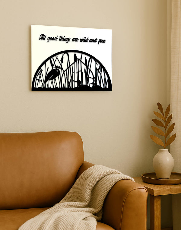 Wild & Free – Nature-Inspired Acrylic Wall Art with Quote