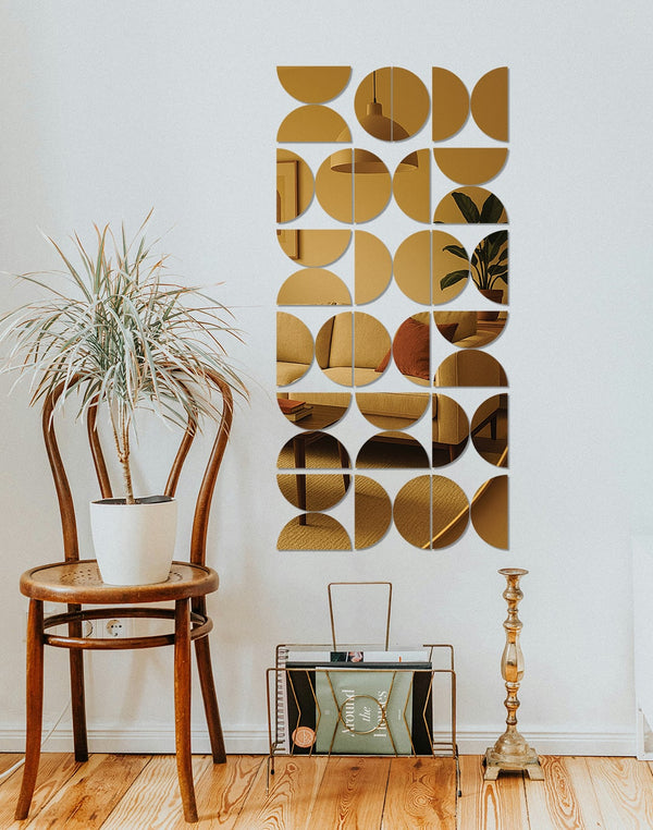 Modular Halo – Golden Half Circle Acrylic Mirror Sticker Set