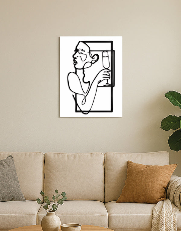 Toast in Time – Minimal Line Art Wall Panel