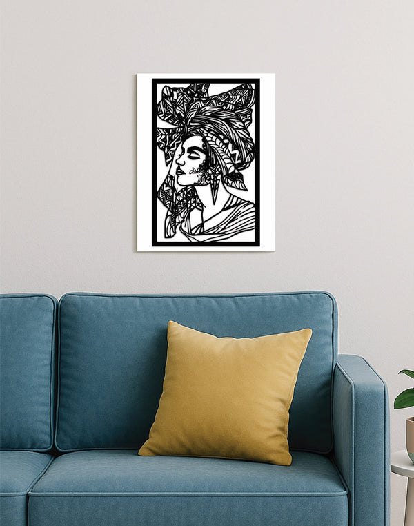 Majestic Grace – Afro Tribal Woman Wall Panel