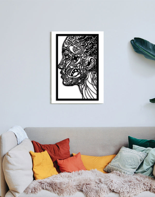 Tangle Muse – Abstract Profile Wall Art in Acrylic